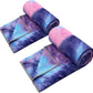 Eunzel 2 Pack Yoga Towel,Hot Yoga Mat Towel with Grip Dots Sweat Absorbent Non-Slip for Hot Yoga, Pilates and Workout 24" x72，Purple & Blue (2 Pack)