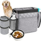 Dog Travel Bag with Treat Pouch, Airline Approved Dog Bags for Traveling, 2 Dog Food Travel Container, 2 Travel Bowls, Weekend Dog Travel Bag for Supplies, Dog Travel Kit Accessories