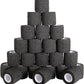 24 Pack Self Adhesive Bandage Wrap, 2” x 5 Yards Elastic Cohesive Bandage Wrap Black Athletic Tape Grip Tape for Ankle, Wrist Sprains, Sports Injuries & Pet First Aid | Medical Sports Tape