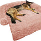 GGIB Calming Dog Bed Fluffy Plush Dog Mat for Furniture Protector with Removable Washable Cover for Large Medium Small Dogs and Cats (Large, Pink)