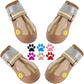 QUMY Dog Shoes for Large Dogs, Medium Dog Boots & Paw Protectors for Winter Snowy Day, Summer Hot Pavement, Waterproof in Rainy Weather, Outdoor Walking, Indoor Hardfloors Anti Slip Sole Khaki 1
