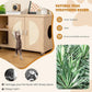 Tangkula Litter Box Enclosure, Hidden Cat Washroom with Storage Shelf, Sisal Scratching Doors, Adjustable Metal Feet, Modern Cat Litter Cabinet Storage Bench, Enclosed Litter Box Furniture (Natural)