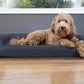 Furhaven Cooling Gel Dog Bed for Large/Medium Dogs w/ Removable Bolsters & Washable Cover, For Dogs Up to 55 lbs - Quilted Sofa - Iron Gray, Large