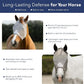 Plus-Size Horse Mask Without Ears | 95% UV Eye Protection | Built-in Visor | Breathable, Lightweight Mask | Adjustable Fit for Comfort Horse (Large Size)