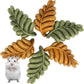 TEEWY 6PCS Hamster Chew Toys, Guinea Pig Chew Toys for Teeth with Natural Vegetables and Timothy Grass, Chinchilla Toys,Dental Care for Rats/Guinea Pigs/Hamsters and Gerbil, Leaf-Shape