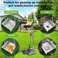 Heavy Duty Metal Pooper Scooper, Dog Pooper Scooper for Large Medium Dogs Long Handle Stainless Tray and Rake Set，Extremely Durable Metal Stainless Steel Dustpan for Indoor Outdoor Cleaning 。