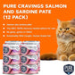 Salmon and Sardine Pate, Canned Wet Cat Food, 100% Mercury-Tested, Moist Can Fish, Grain-Free Protein, Non-GMO, 12 Pack