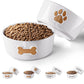 Ceramic Dog Bowl Set of 2 with Anti-Skid Base - 6.5" Wide x 2.5" Tall Ceramic Dog Bowls Medium Sized Dogs - 3.8 Cup Capacity Food and Water Bowls for Dogs - Rubber Bottom Pet Bowl Set of 2 Medium Size