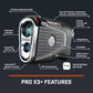 Bushnell Pro X3+ Golf Rangefinder with Wind Speed and Direction,1300 Yard Range,7X Magnification, Pin Locking with Visual Jolt