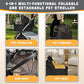 Pet Stroller for Small & Medium Dogs Cats up to 55 lbs 4-in-1 Foldable Travel Pet Stroller with Detachable Carrier Lightweight All-Terrain Spring Damping,Car Seat,Sun Canopy,Khaki