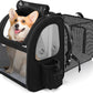 Pecute Pet Carrier Backpack, Large Cat Carrier Backpack, Expandable cat Backpack with Breathable Mesh for Medium Dogs Cats, or 2 Small Pets, Dog Backpack Carrier for Travel Hiking, Black