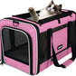Cat Carrier 18x11x11 Delta Airline Approved, Easy Load Soft Pet Plane Travel Bag 15 pounds, Teacup Dog Crate 12 lbs, Yorkie Kennel Carrying Case, Kitten Toy Poodle Mesh Cage up to 20lbs Pink