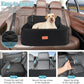 Dog Car Seat for Medium/Large Dogs, Pet Booster Seat for Under 55 lbs or 2 Small Dogs, Detachable & Washable Dog Car Bed for Backseat with 2 Safety Leashes(Black)