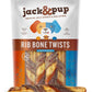 Jack&Pup Twist Beef Rib Bones for Dogs, 7" Beef Rib Bone Small Dog Bones for Puppies with Beef Jerky Twist for Flavor and Fun - Healthy Dog Bones Rib Small Dog Chew Bones (4 Count)