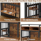 Furniture Style Dog Crate with Storage, 48 Inch Dog Crate Furniture with Double Doors, 2 Stainless Steel Bowls, Dog Crate Furniture-Style Crate for Large/Medium Dog
