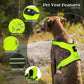 Light Up Dog Harness, Rechargeable LED Dog Harness with Battery Level Indicator, Adjustable Reflective Safety Vest for Night Walking, Soft Mesh Lighted Harness for Medium Large Dogs(5-90lbs)