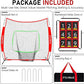 7x7 ft Baseball & Softball Practice Net with 9 Numbered Strike Zone | PRO Training Net for Hitting, Pitching & Batting | with Carry Bag, Bow Frame for All Ages & Skills