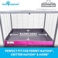 Paw Inspired Critter Box Washable Cage Liner, Reversible Fleece Bedding with Raised Sides for Ferrets, Guinea Pigs, Rats, Chinchillas, and Other Small Animals (Critter Nation/Ferret Nation, Gray/Pink)