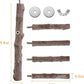 Bird Perch Stand Toy, Natural Wood Parrot Perch Bird Cage Branch Perch Accessories for Parakeets Cockatiels Conures Macaws Finches Love Birds (M: 10" Length)