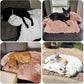 GGIB Calming Dog Bed Fluffy Plush Dog Mat for Furniture Protector with Removable Washable Cover for Large Medium Small Dogs and Cats (Small(35x31x5),Pink)