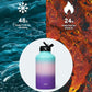 BUZIO 64oz Insulated Water Bottle Stainless Steel Double Wall Leak Proof Half Gallon with Straw Lid and Flex Cap (Cold for 48 Hrs) Sports Flask Metal Travel Mug for Hiking Cycling, Hydrangea