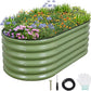 1MORE Galvanized Raised Garden Bed- Planter Garden Boxes Outdoor, Raised Beds for Gardening, 4x2x1.4ft Metal Garden Bed Kit for Vegetables Flower, Planter Raised Bed with Protective Tape & Tools.Green