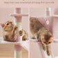 Feandrea Cat Tree, 66.1-Inch Large Cat Tower with 13 Scratching Posts, 2 Perches, 2 Caves, Basket, Hammock, Pompoms, Multi-Level Plush Cat Condo for Indoor Cats, Jelly Pink UPCT165P01