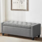 Ottoman with Storage, 48.8" Fabric Storage Ottoman Bench with Hinge, Bedroom Bench, Upholstered Benches with Seating for Living Room, Entryway (Grey)