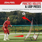 Soccer Rebounder, 2-in-1 Soccer Rebound Net, 6'x4.7' Large Net & 6'x16" Small Net, Soccer Bounce Back Net Practice for Team Volley Passing Solo Training, Football Trainer with Carry Bag Cones