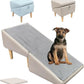 Split Ottoman Dog Ramp, Folding Pet Ramps Stairs for Couch, Pet Ramps Stairs for Small and Large Dogs, Holds up to 220 lbs (Beige, One Size)