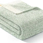 Snuggle Sac Heather Sage Green Throw Blanket for Couch, Reversible Super Soft Knitted Blankets Warm Cozy Fuzzy Throws for Sofa, Bed, Camping, Sage Green, 50x60 inches