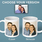 Personalized Coffee Mug, Custom Drawing Portrait Gift, Funny Customized Coffee Gift for Men & Women, Custom Mugs with Pictures, Black - Color Changing 11oz Father's Day Mug