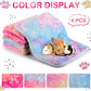 Reginary 4 Pcs Waterproof Guinea Pig Blankets Washable Small Animal Fleece Bedding Absorbent Guinea Pig Cage Liners Reusable Pet Pee Pad Sleep Mat for Hamster Ferret(Tie Dye Pattern,12 x 12 Inch)
