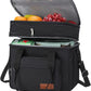 Maelstrom Lunch Box, 23L Insulated Lunch Bag, Expandable Double Deck Cooler Bag, Lightweight Leakproof Tote Bag With Side Tissue Pocket, Suit For Men and Women, Black