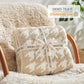 Snuggle Sac Throw Blanket for Couch, Reversible Super Soft Warm Blankets Cozy Knit Fuzzy Plush Lightweight Throws for Sofa, Bed, Camping,Houndstooth Beige,50x60 inches