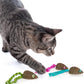 SmartyKat (3 Count) Magic Mice Compressed Catnip Ribbon Cat Toys - Green/Pink/Blue, 3 Count