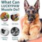 LUCKYPAW Dog Muzzle, Mesh Muzzle for Large Medium Small Dogs, Soft Mouth Guard for Biting Chewing, Breathable Mouth Guard with Adjustable Strap for Training(Brown, XL(Snout:11"-12.25"))