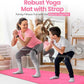 Robust Non-Slip Yoga Mat with Strap, 1/4" Thick TPE Eco-Friendly Workout Mat for Yoga with Position Lines and Texture Surface, Gym Mat for Women, Men, Pilates and Exercises Anti-Tear Sweat-Proof Exercise Mat