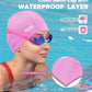 Aegend Fabric Swim Cap, Silicone Waterproof Layer - Breathable Cloth Swimming Cap, Keep Hair Dry with Hight Elasticity for Youth(8-16) Adult, 2 Sizes to Choose
