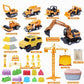 Sand Construction Kit, 2.2lbs Play Sand with Sandbox, 1 Toy Mat 8 Alloy Construction Trucks Race Tracks 10 Sand Molds Sensory Bin Toys for Toddlers Boys Girls Ages 3-8
