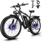 Electric Bike for Adults, AWD Ebike Dual Motor, 26'' Fat Tire Peak 4000W Ebikes with 48V 23AH Battery Hydraulic Brake Electric Bicycle, 21 Speed Dirt Bikes UL Certified