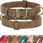 Didog Soft PU Leather Dog Collar, Stylish Quick Released Dog Collars for Small Dogs, Easy Clean Adjustable Pet Collar for Daily Walking, Brown, S Fit 10-16" Neck