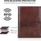 Polare Luxury RFID Blocking Leather Passport Holder Travel Wallet For Men and Women (Coffee with AirTag Slot)
