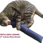 15" Cat Kicker Toy with Refillable Catnip Pocket (Denim) - Filled with Premium Canadian Catnip