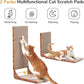 FUKUMARU Cat Scratcher, 26.8 Inch Cat Scratch Pad for Indoor Cats, L Shaped Cardboard Vertical Cats Scratching Board with Ball Toy, Walnut Color, 2 Packs