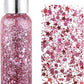 MAEPEOR Chunky Face Body Glitter Gel 19 Colors Mermaid Sequins Holographic Body Glitter Gel Long-Lasting Festival Makeup Glitter Paint for Face Body Hair Nails (30g, 03 Pink)