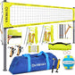 2025 Outdoor Professional Volleyball Net Set for Backyard Beach with Tetoron Net, Adjustable 2" Aluminum Poles, PU Volleyball,Carry Bag - Easy Setup & Anti-Sagg with 2 Tension Adjusters