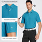 Esabel.C Jacquard Golf Shirts for Men Moisture Wicking Short Sleeve Performance Dry Fit Active Mens Polo Shirts