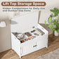 Shoe Storage Bench with Lift Top Storage, Entryway Bench with Cushioned Seat, Adjustable Shelf, 2 Tier Shoe Rack with Doors for Entryway, Bedroom, Hallway, Mudroom, White
