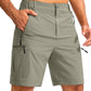 Pudolla Men's Hiking Cargo Shorts 9" Lightweight Outdoor Work Shorts for Men Travel Golf Camping Casual with 5 Zipper Pockets